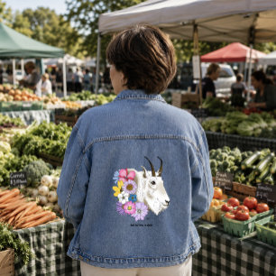 Chaqueta Vaquera Flores de cabra de la montaña blanca