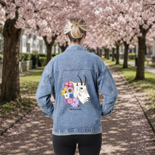 Chaqueta Vaquera Flores de cabra de la montaña blanca
