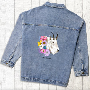 Chaqueta Vaquera Flores de cabra de la montaña blanca