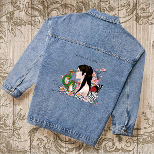 Chaqueta Vaquera Flores de Cerezo Dragón Serenidad Hada Asiática