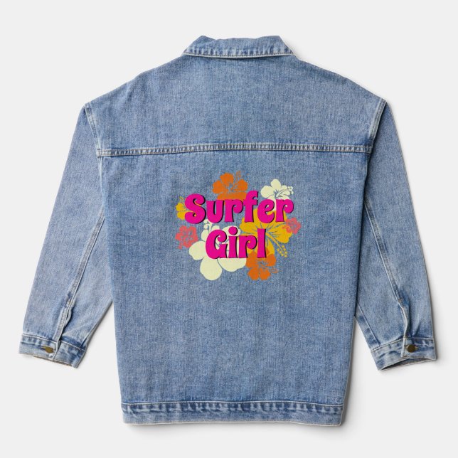 Chaqueta Vaquera Flores de chica surfista (Reverso )