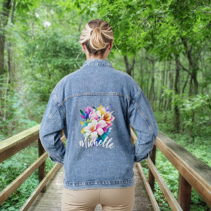 Chaqueta Vaquera Flores de colores con nombre