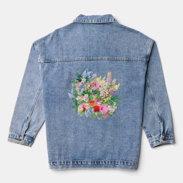 Chaqueta Vaquera Flores de jardín (Reverso )