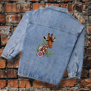 Chaqueta Vaquera Flores de Jirafa Amarillas Tiernas Fauna