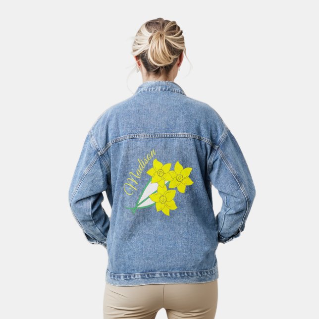 Chaqueta Vaquera Flores de primavera de Daffodils amarillos Bunch F (Modelo)