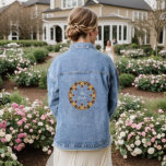 Chaqueta Vaquera Flores doradas Gemstone rojo La novia<br><div class="desc">Hermosas Flores Doradas Rojas Gemstone La Novia Boda Denim Jacket</div>