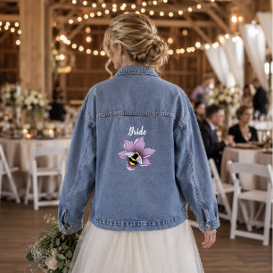 Chaqueta Vaquera Flores Elegantes de Abeja de Miel de Colmena de Am