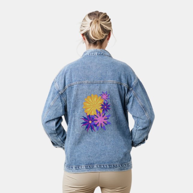 Chaqueta Vaquera Flores fantasiosas Denim Jacket (Modelo)