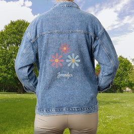 Chaqueta Vaquera Flores Pastel