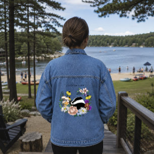 Chaqueta Vaquera Flores Silvestres de Tejón de Bosque Hongos Verde