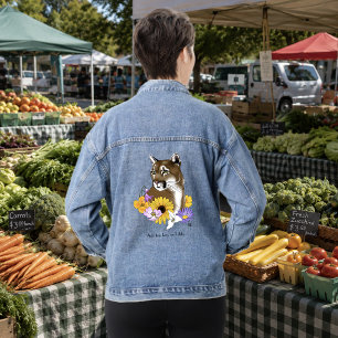 Chaqueta Vaquera Flores silvestres Puma León de Montaña Puma 