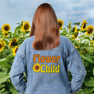 Chaqueta Vaquera Flower Child Cute Hippie Sunflower