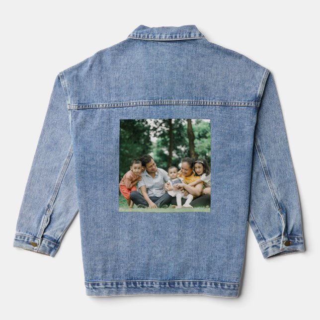 Chaqueta Vaquera Foto familiar personalizada por personalizado (Reverso )