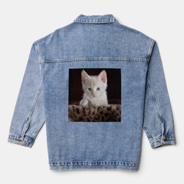 Chaqueta Vaquera Foto subida para el Personalizado Denim Jacket (Reverso )