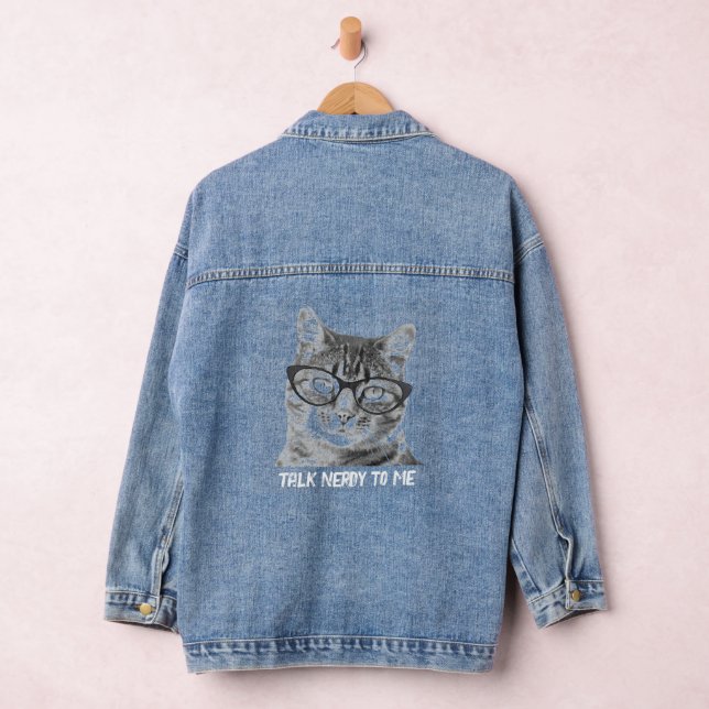 Chaqueta Vaquera Fotografía del gato Nerdy Denim jacket para amante (Hangar)