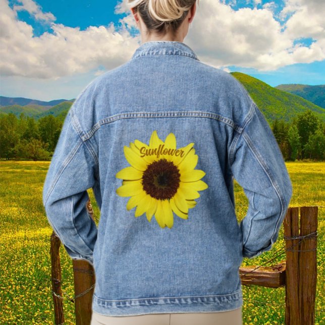 Chaqueta Vaquera Fotografía floral de girasol amarillo brillante (Subido por el creador)