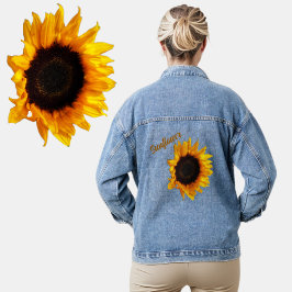 Chaqueta Vaquera Fotografía floral del país del girasol grande
