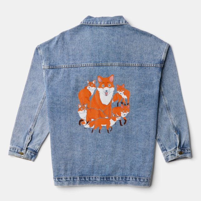 Chaqueta Vaquera Foxes Family Forest Animal Wildlife Fox (Reverso )