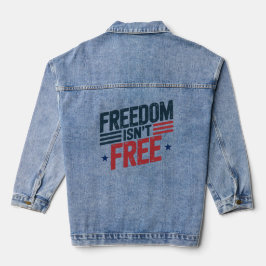 Chaqueta Vaquera Freedom Isn't Free- Patriotic Design Red and Blue