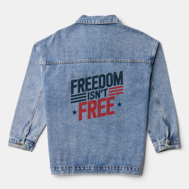 Chaqueta Vaquera Freedom Isn't Free- Patriotic Design Red and Blue (Reverso )