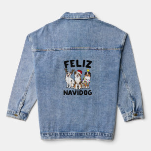 Chaqueta Vaquera Funny Feliz Navidog Australian Shepherd lover