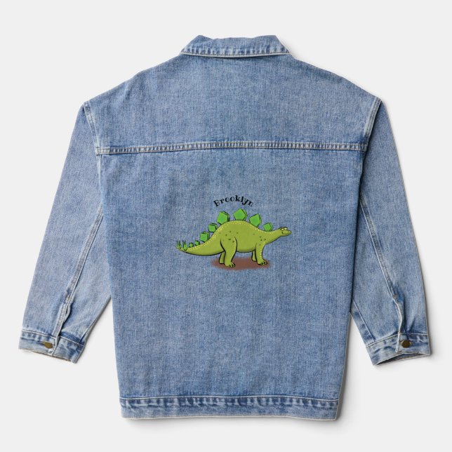 Chaqueta Vaquera Funny stegosaurus dinosaur personalizado (Reverso )