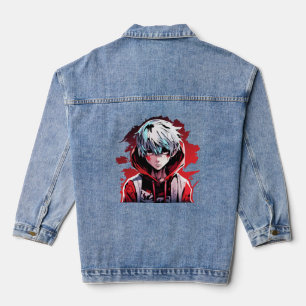 Chaqueta Vaquera Furia de Anime: Diseño de Joven Enojado