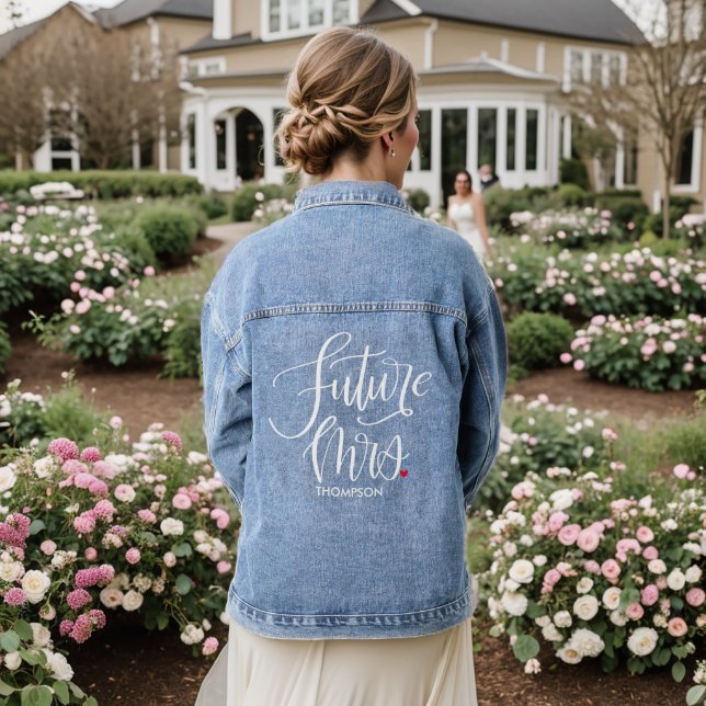 Chaqueta Vaquera Futura Sra. Engaged Fance Personalizado (Reverso Boda)