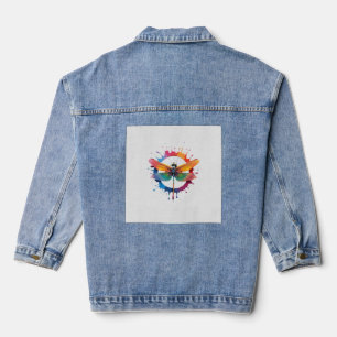 Chaqueta Vaquera Gafas de sol Cool Graphic Tie Dye con ilustración