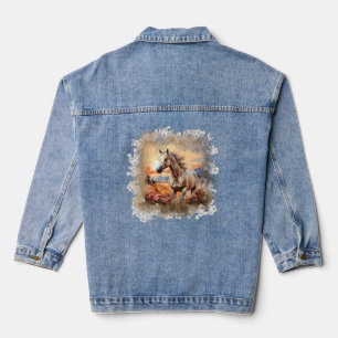 Chaqueta Vaquera Galloping Horse Sunset Denim Jacket