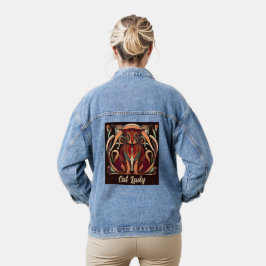 Chaqueta Vaquera Gama de gato Art Nouveau de estilo vintage