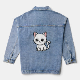 Chaqueta Vaquera Gatito Blanco Dulce