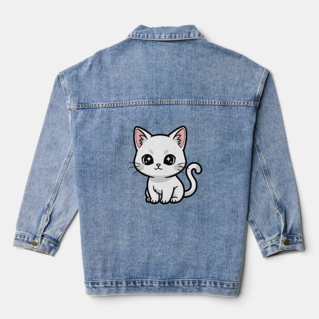 Chaqueta Vaquera Gatito Blanco Dulce (Reverso )