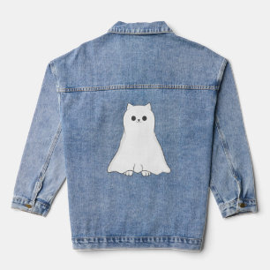Chaqueta Vaquera gatito fantasma de halloween adorablemente lindo