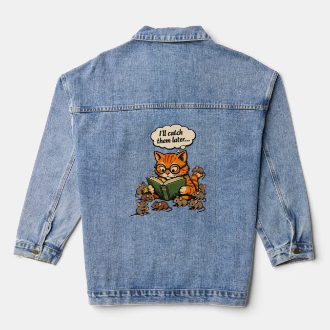 Chaqueta Vaquera gato de libro (Reverso )