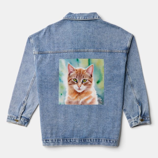 Chaqueta Vaquera Gato de Naranja cutáneo (Reverso )
