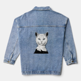 Chaqueta Vaquera Gato místico blanco y negro de Salem