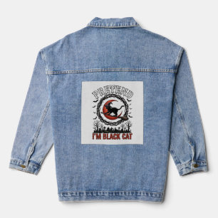 Chaqueta Vaquera Gato Negro Falso Sombrero de Bruja de Halloween Lu