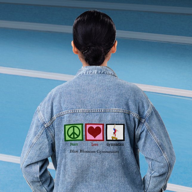 Chaqueta Vaquera Gimnasia de amor por la paz gimnasta Personalizado (Subido por el creador)