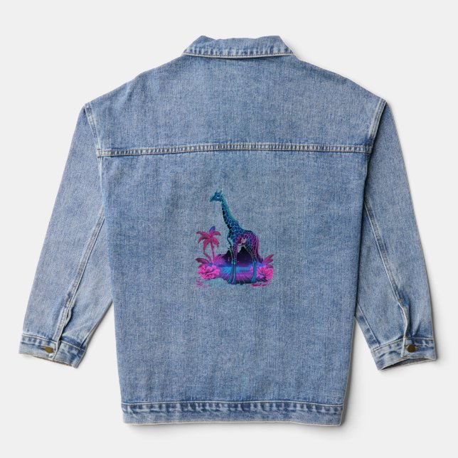 Chaqueta Vaquera Giraffe Synthwave Vaporwave Art (Reverso )