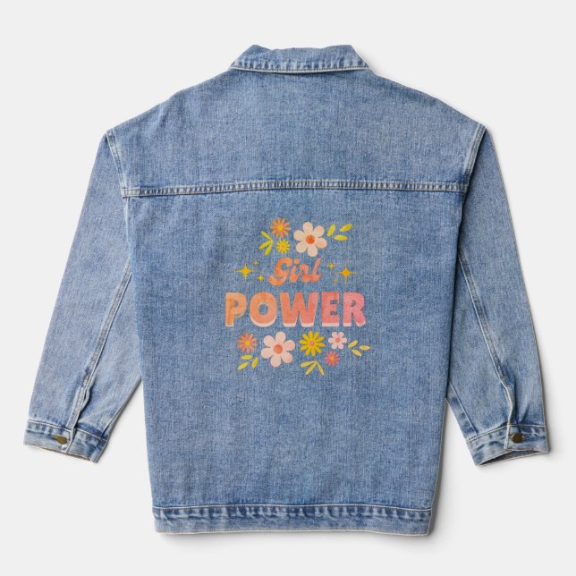 Chaqueta Vaquera Girls' denim jacket with an encouraging slogan (Reverso )