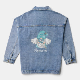 Chaqueta Vaquera Gnome Aquarius Zodiac Astrología Rótulo Angel Muje