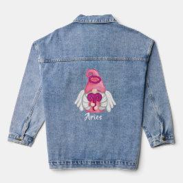 Chaqueta Vaquera Gnome Aries Zodiac Astrología Rótulo Mujeres Angel