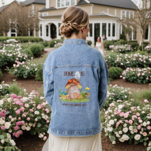 Chaqueta Vaquera Gnome hogar plantas de setas jardín