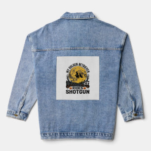 Chaqueta Vaquera Golden Retriever Viaja en Escopeta Arte de Bruja d
