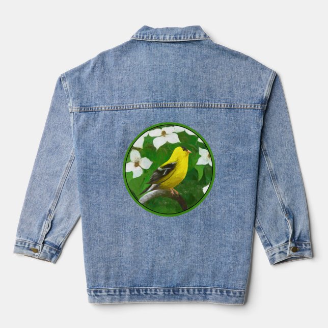 Chaqueta Vaquera Goldfinch estadounidense en pintura de invierno -  (Reverso )