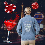 Chaqueta Vaquera Golpeé La Boda De La Bachelorette De Las Vegas Par<br><div class="desc">Esta linda chaqueta de denim presenta una tipografía atrevida y divertida,  me golpeo el bote. Ideal para las fiestas de soltera y las niñas se reúnen. Para cambiar el texto,  haga clic en el botón de personalización.</div>