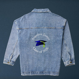 Chaqueta Vaquera gorra de graduación azul - clase de 2026-su nombre