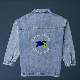 Chaqueta Vaquera gorra de graduación azul - clase de 2026-su nombre