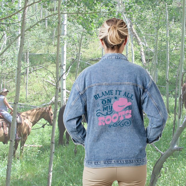 Chaqueta Vaquera Gorra de la chica de la vaca culpa a mis raíces (Subido por el creador)